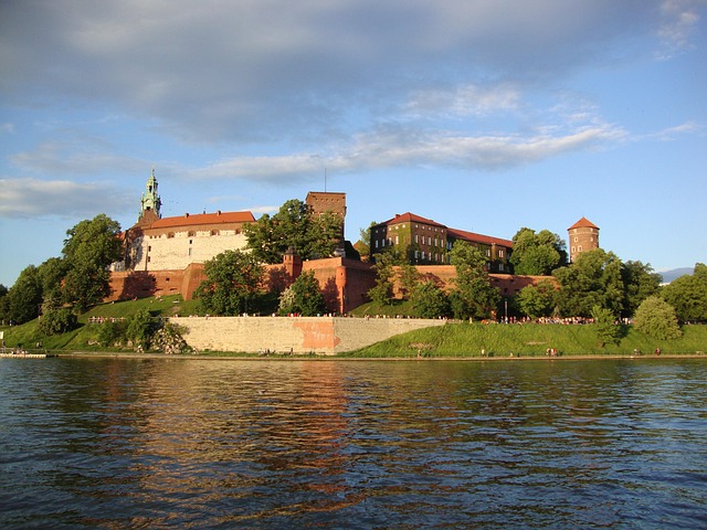 Wawel Castle by the river in Krakow